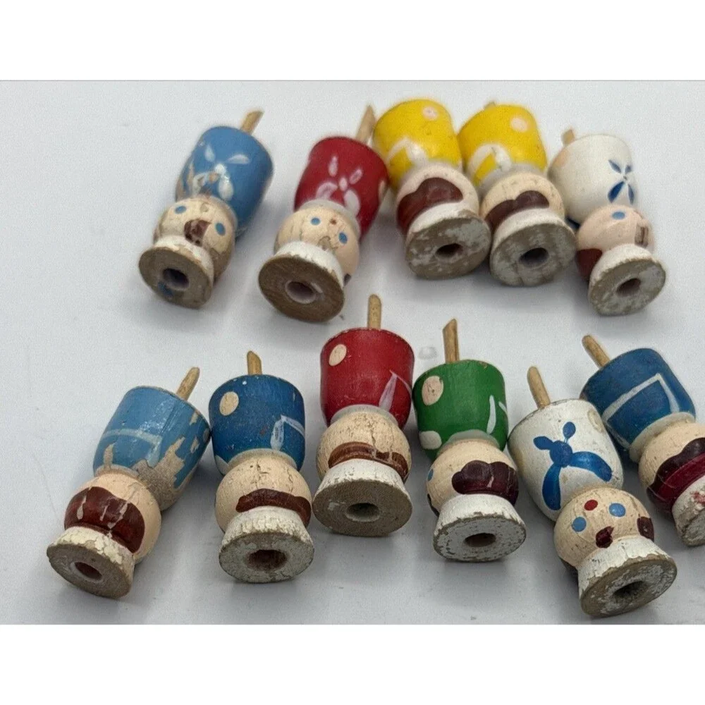 Vintage Wooden Sailor Ship Cake Toppers Candles holders retro Baking Birthday